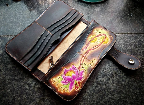 Настоящие фотографии мужские кошельки ручной работы из натуральной кожи сумка