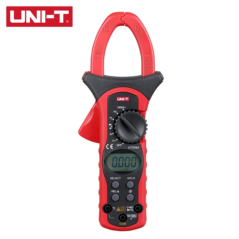 UNI-T UT205A/UT206A AC 1000A Digital Clamp Meter Automatic Range Duty Cycle Relative Value LCD Backlight