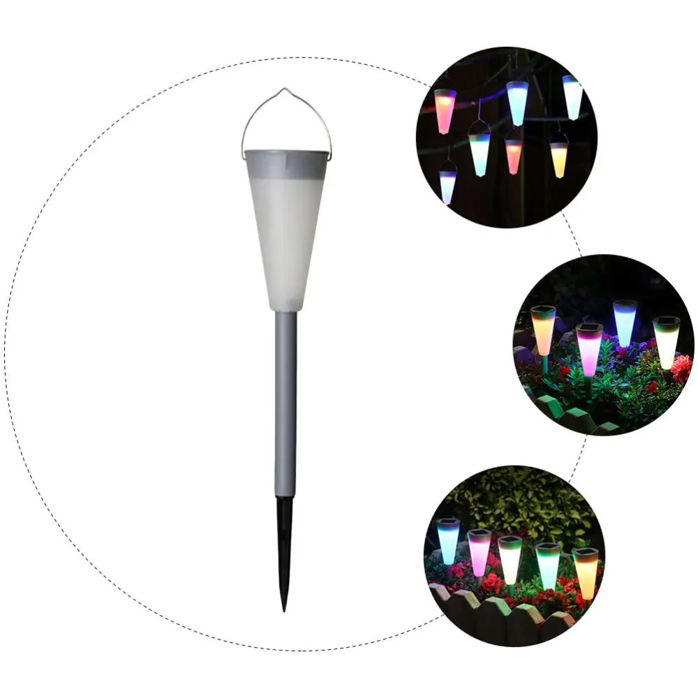 

1Pc Ground Inserting Lamp Waterproof LED Solar Lamp Outdoor Lawn Light (Gray)