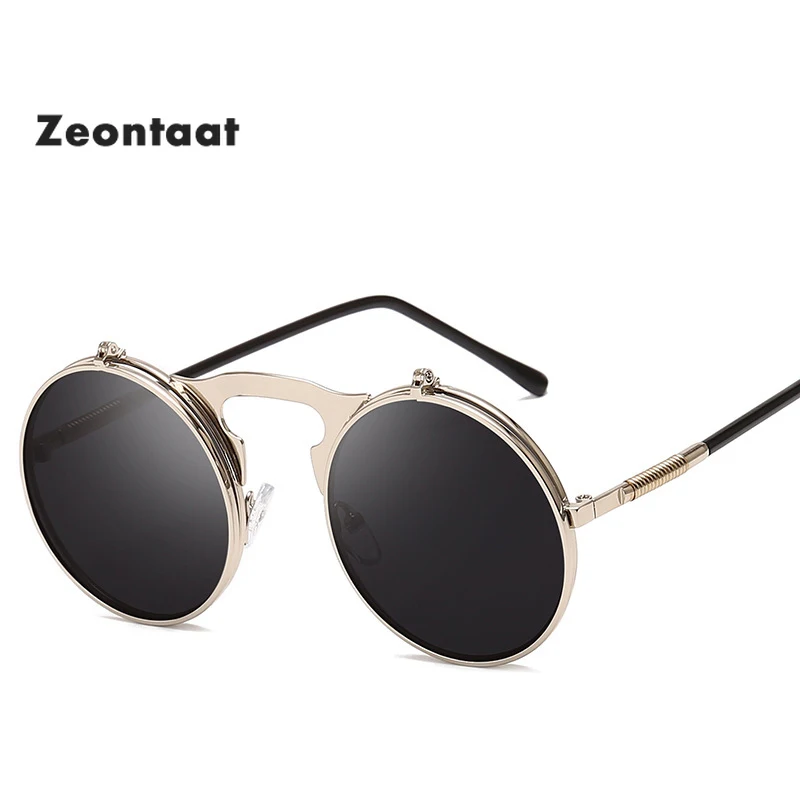 

1New Black Round Sunglasses Men 2019 Fashion Luxury Brand Designer Double Lens Personality Sun Glasses Shades UV400