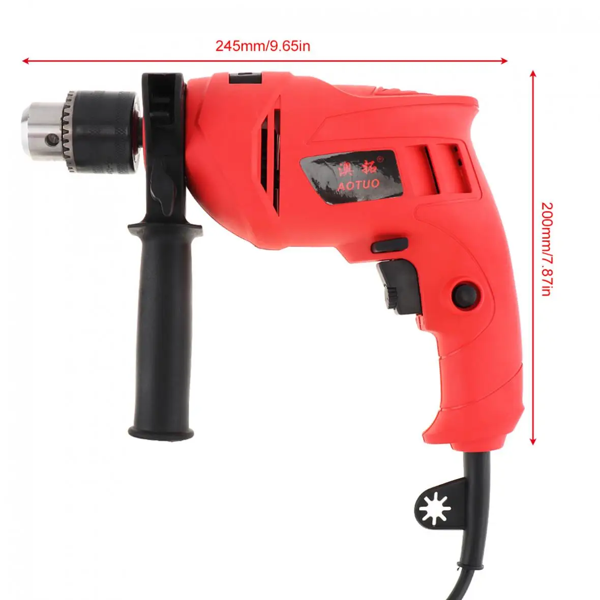 Высокомощная ручная электрическая дрель 220 В 710 Вт с линейкой глубины и