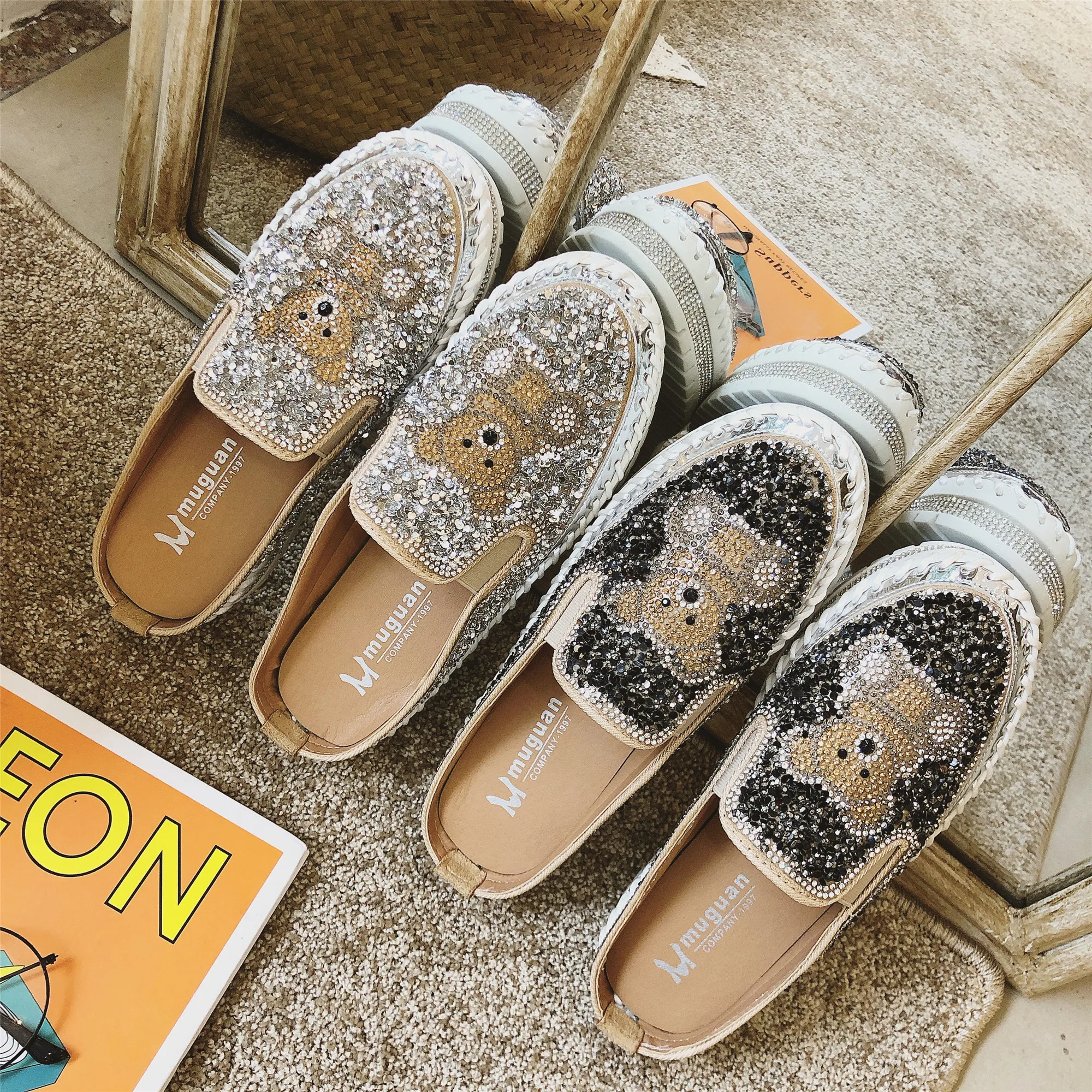 

Fashion Flat Diamond Sports Shoes Women Casual Platform Vulcanized Shoes Women Outdoor Round Head Shoes Women Wedge Summer Shoes