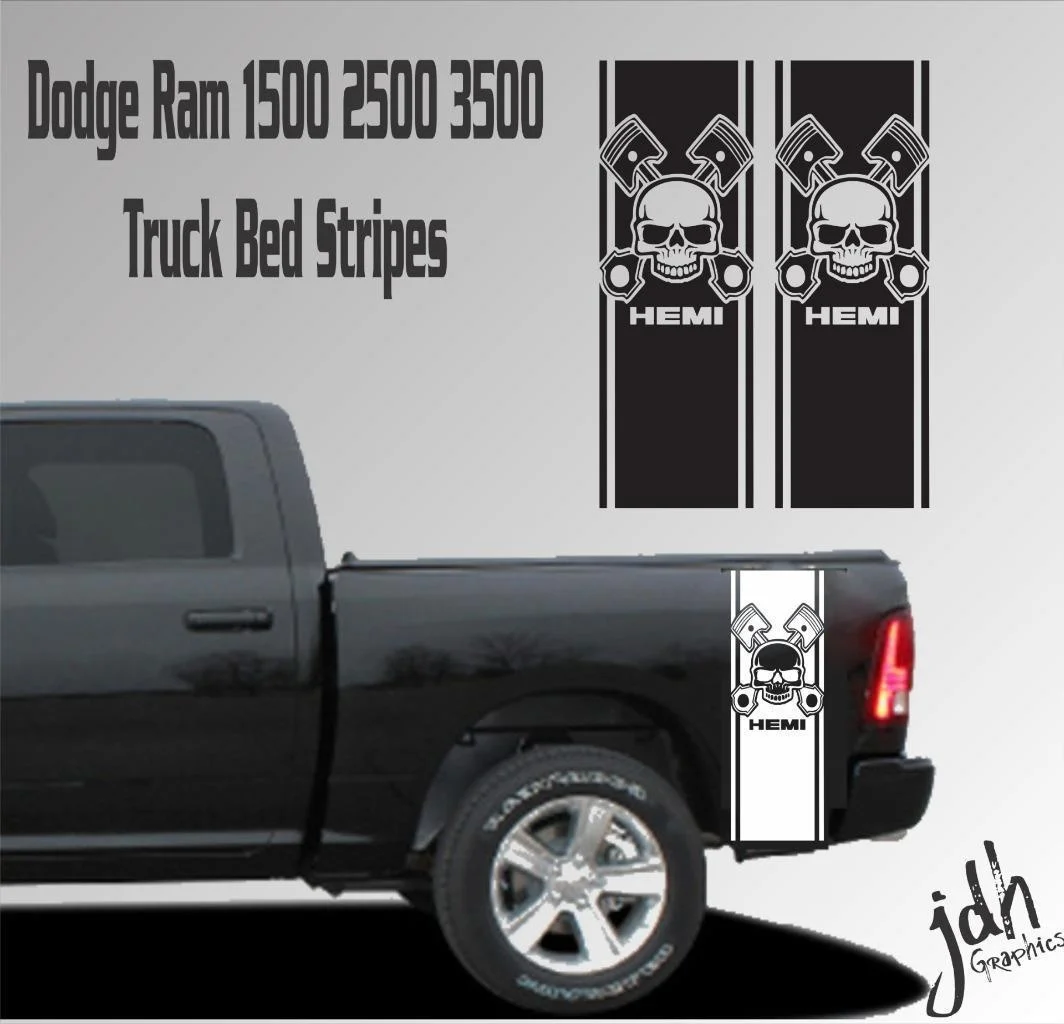 

Для Dodge Ram 1500 2500 3500 грузовик кровать полоса виниловая наклейка череп Mopar