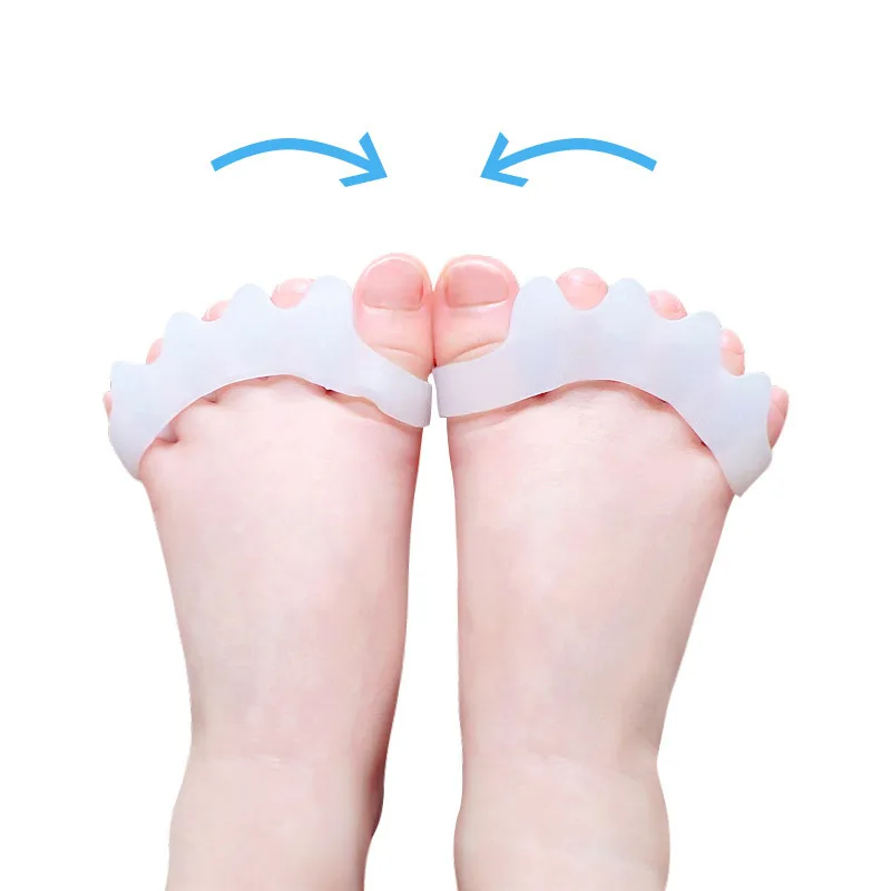 1 Pair Silicone Manicure Pedicure Gel Bunion Protector Toe Separator Straightener Hallux Valgus Plantar Fasciitis Toes Corrector | Красота и