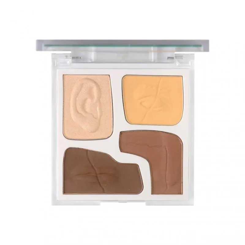 Пудра-хайлайтер для лица, 4 цвета, корректирующий консилер мощности, палитра для контуринга, бронзатор, пудра для макияжа