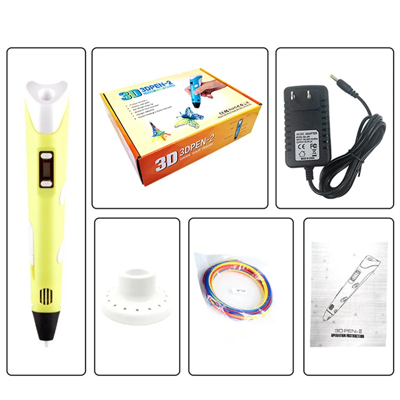 

Creative 3D Printing Pen with PLA Filaments Adjustable Temperature Drawing Pen Kids Birthday Educational Toy