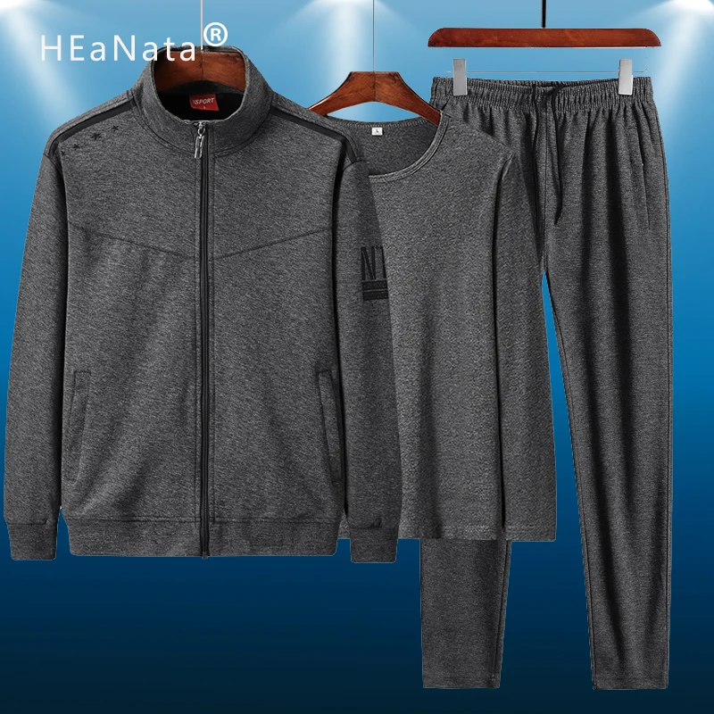 

Осенний спортивный костюм из 3 предметов, мужской спортивный костюм для бега, повседневная мужская спортивная одежда, кардиган, удобный тре...