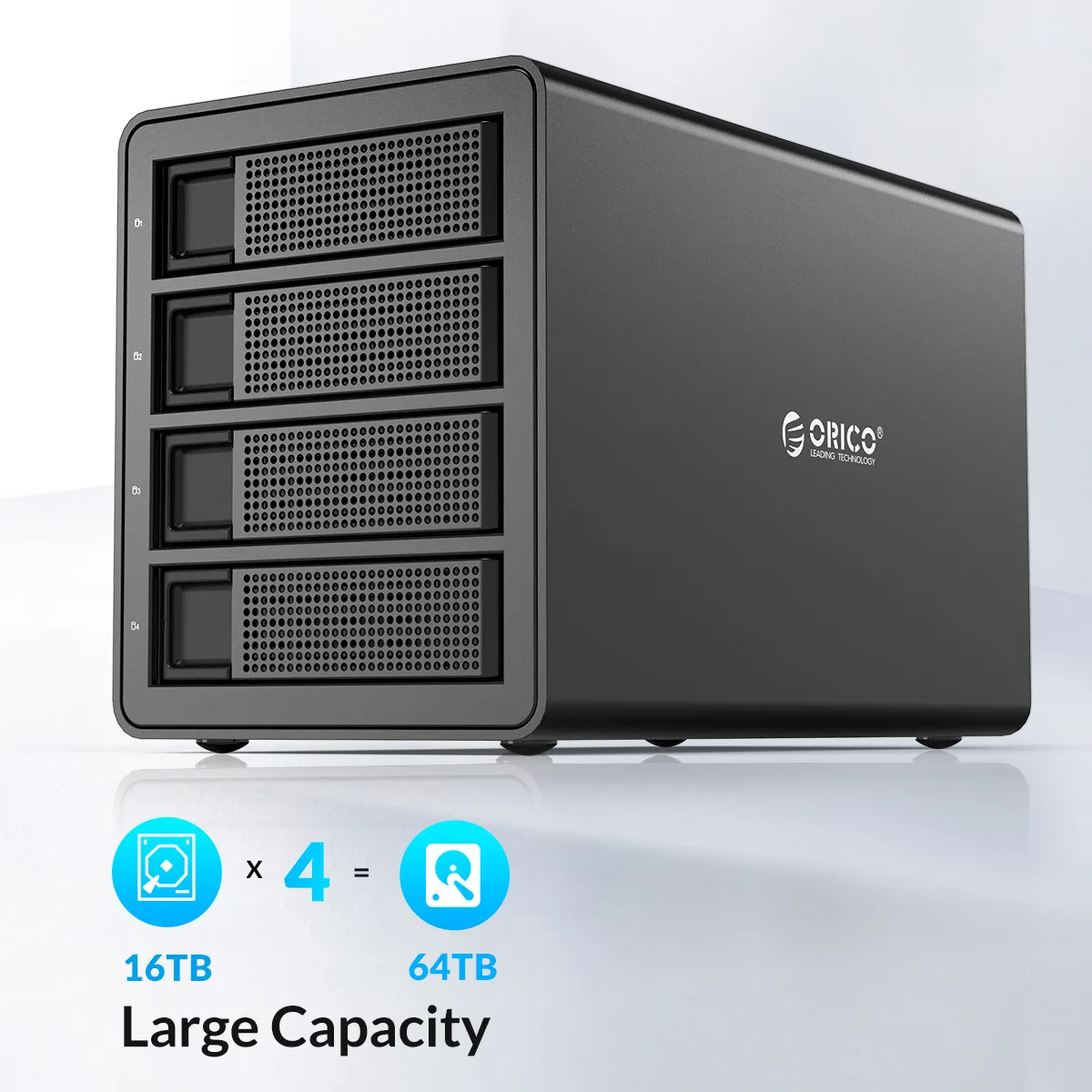 ORICO 3.5'' USB3.0 to SATA HDD Docking Station With RAID Aluminum 4 bay Enclosure 150W Internal Power Adapter Case | Компьютеры и