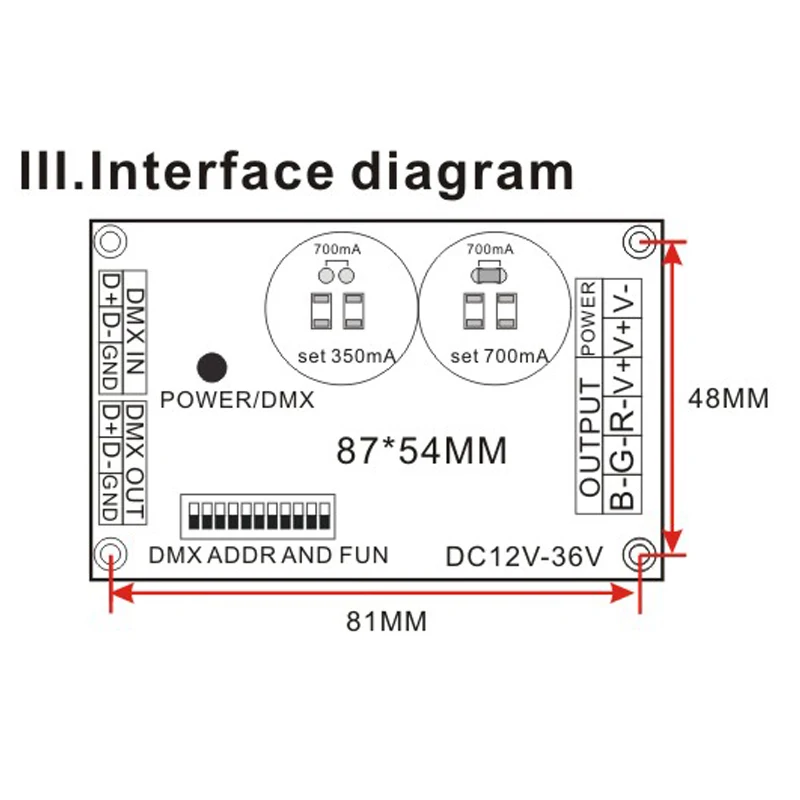 Фото DMX 3CH RGB контроллер постоянного тока 350ma высокая мощность, привод, DMX512 декодер для светодиодной лампы RGB №2
