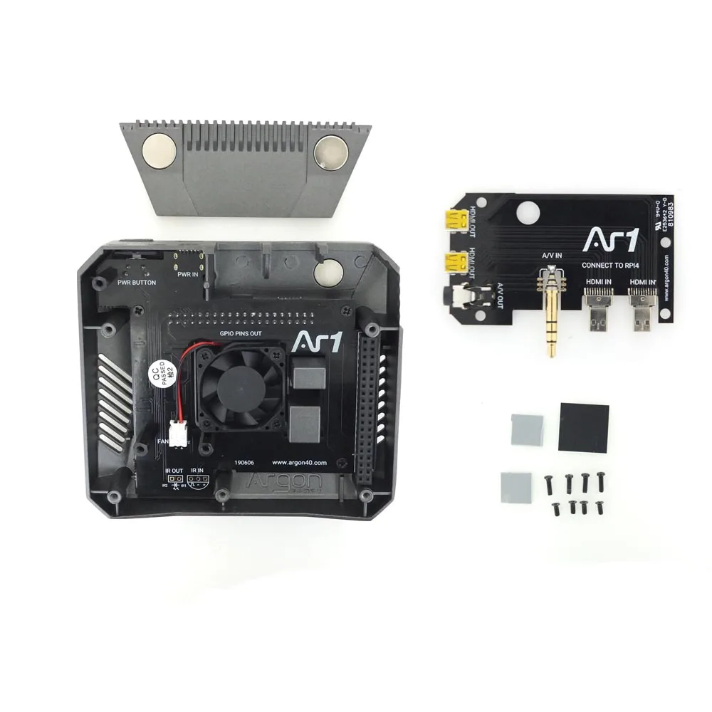 Чехол для Raspberry Pi 4 Model B с выключателем питания охлаждающим вентилятором и