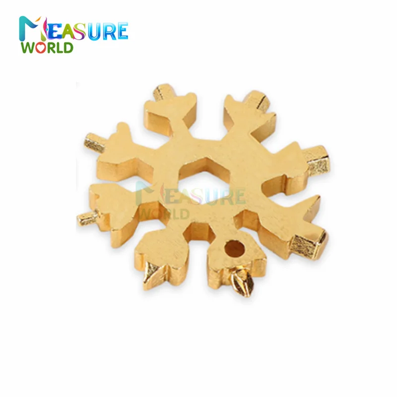 

18 In 1 Snowflake Snow Wrench Tool Spanner Hex Wrench Multifunction Camping Outdoor Survive tool Tools Bottle Opener Screwdriver