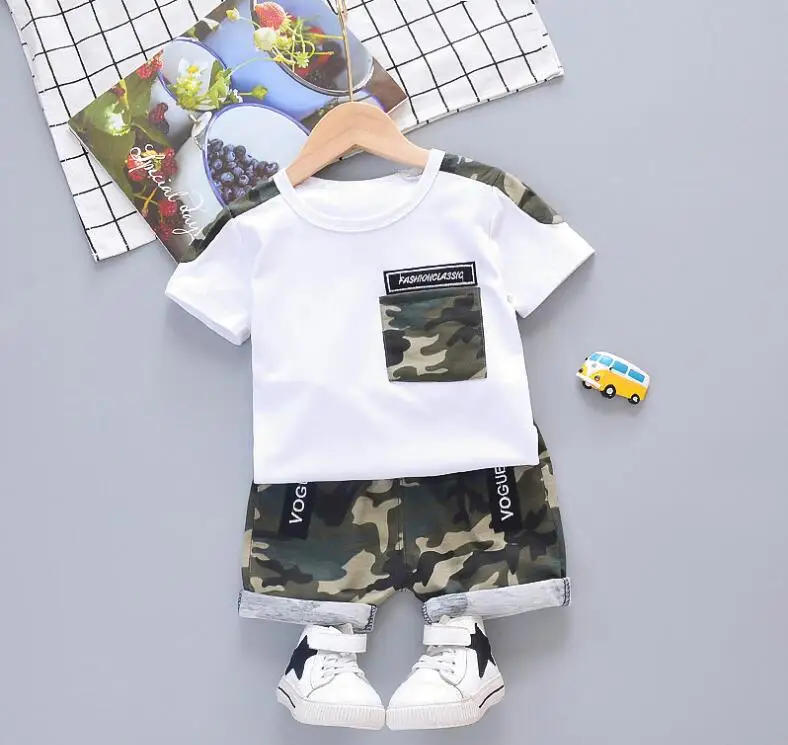 Baby boys clothes sets Summer infnat kids fashion cotton tops+shorts 2pcs Tracksuits for toddler boy casual sport clothing suits |