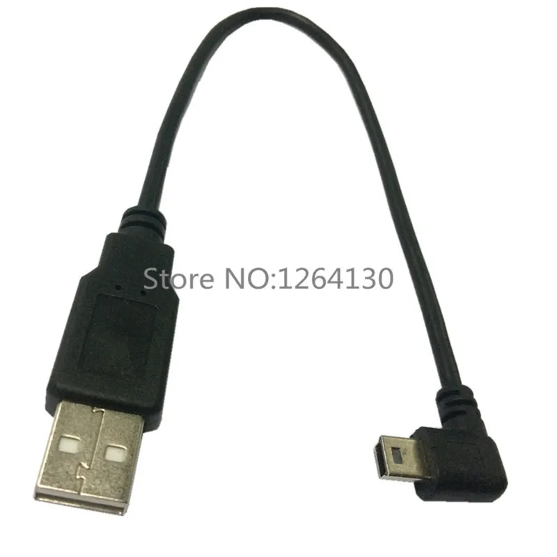 

Кабель для передачи данных Mini USB B Type 5pin Male, прямоугольный кабель с углом 90 градусов до USB 2,0 Male 25 см/0,25 м