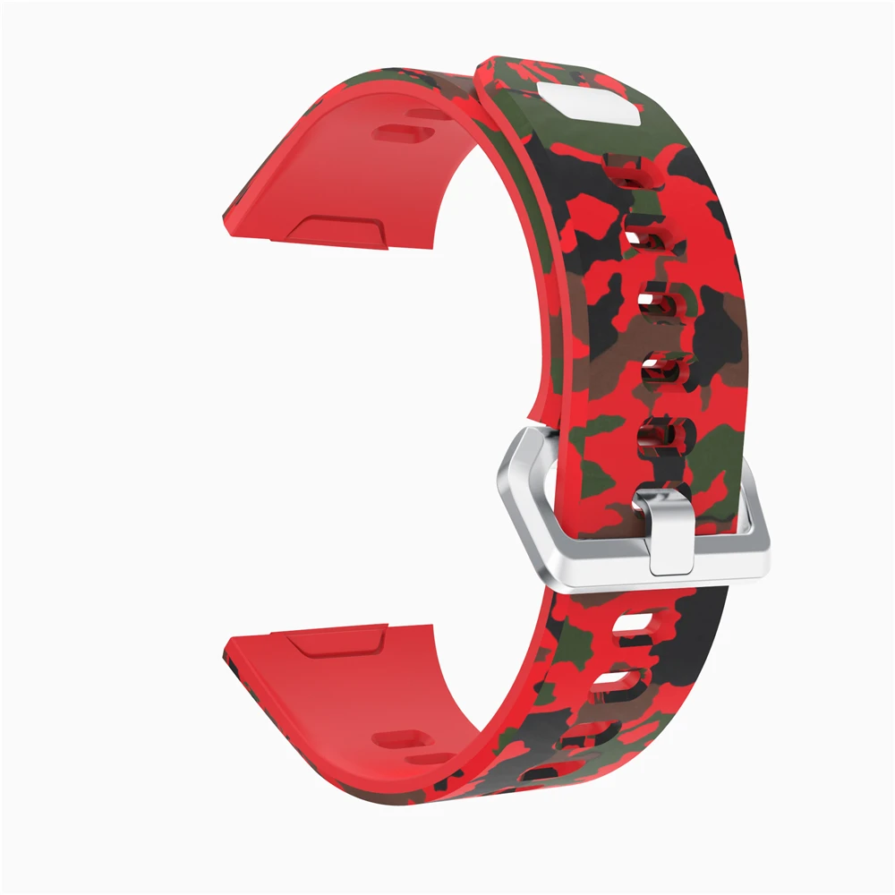 Red and camouflage Yayuu силиконовый ремешок на запястье с принтом, совместимый для Fitbit, Ионные Спортивные часы, Регулируемый Браслет для Fitbit, ионные - Цвет: Red and camouflage