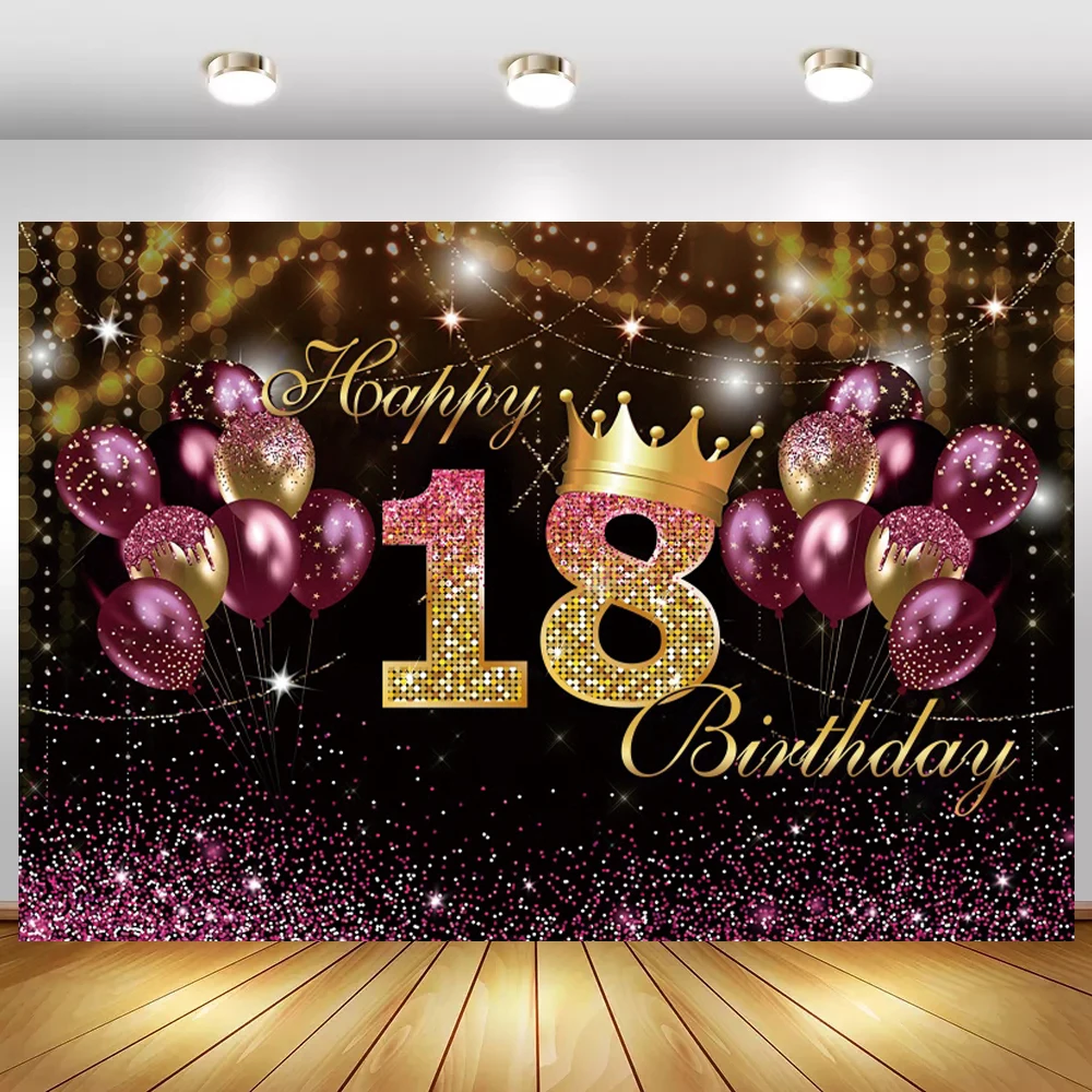 

Sweet 18th 20th 30th Happy Birthday Photo Background Light Bokeh Music Dance Party Backdrops Banner Photography Vinyl Poster