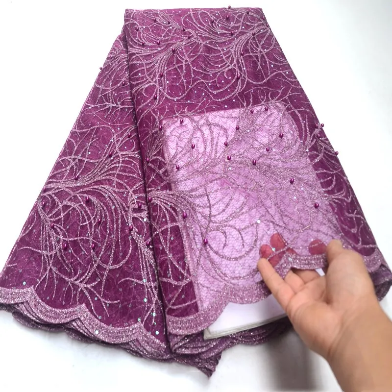 Хит продаж французский стиль кружева 5 ярдов Африканский тюль уникальный