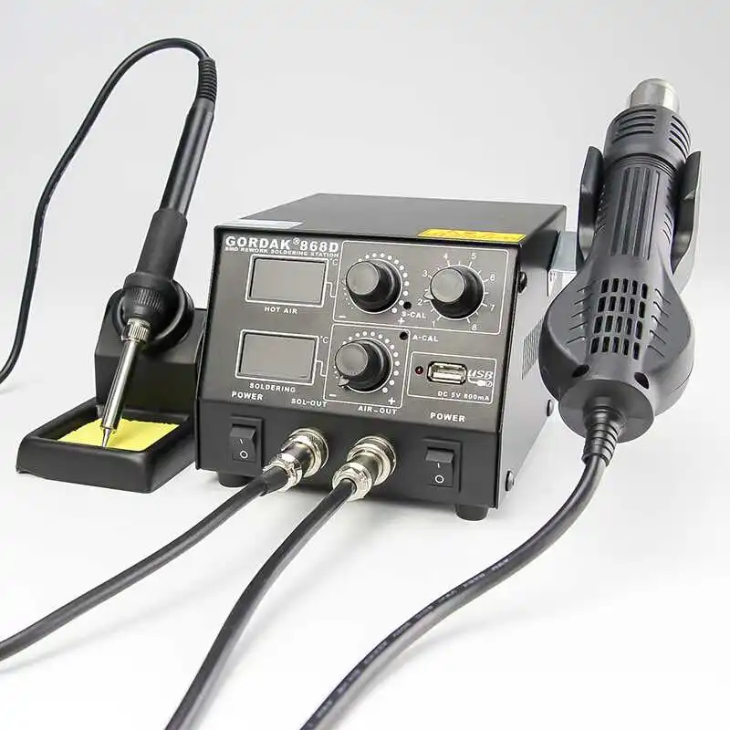GORDAK 868D 2 в 1 500 Вт паяльная станция SMD паяльная станция горячий воздушный пистолет Электрический паяльник для сварки ремонтные инструменты