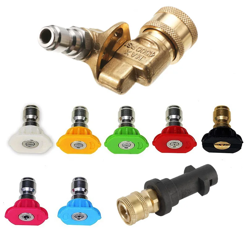 

Pressure Washer Pivoting Coupler&Spray Nozzles&Adapter Kit For Karcher K Series