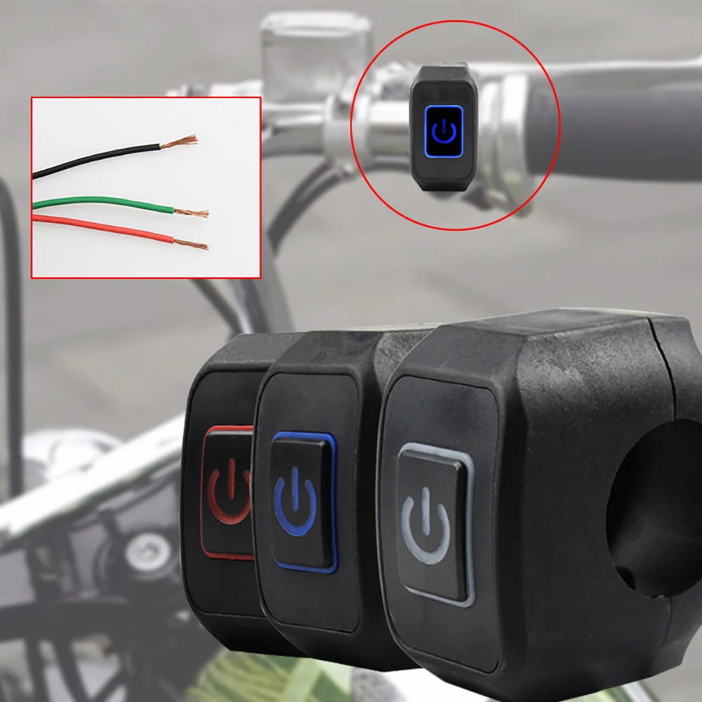 

Motorcycle Handlebar Switch Button 22mm 7/8'' 12V Waterproof Control Switch Button with LED Light Motorcycle Equipments Parts