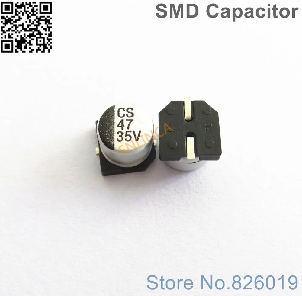 60 шт./лот 35 в 47 мкФ SMD алюминиевые электролитические конденсаторы Размер 6 3*5 4