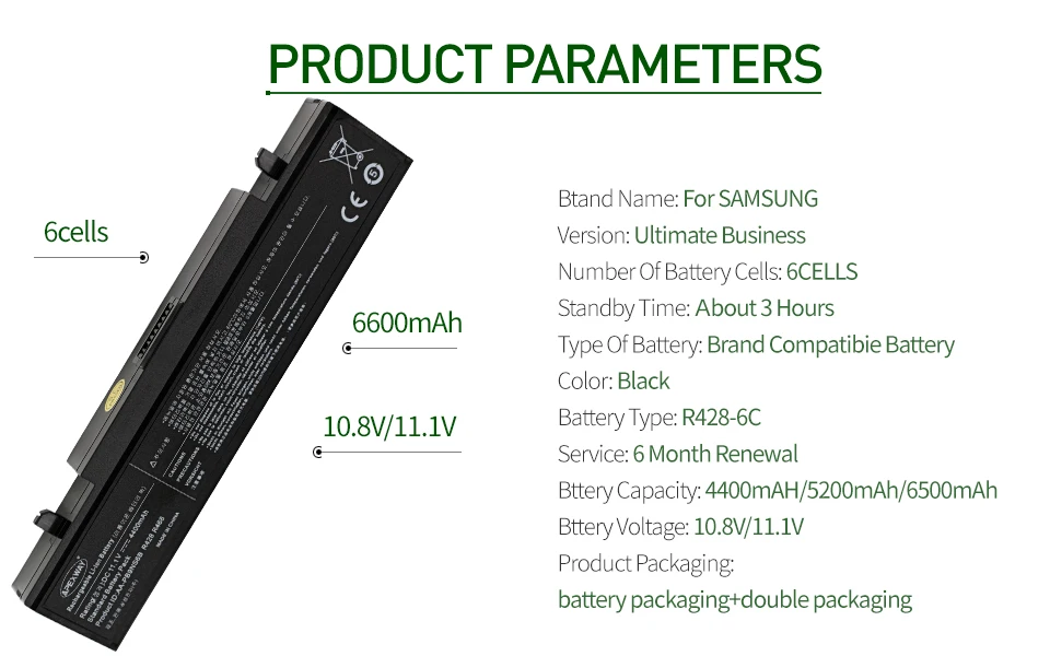 ApexWay Аккумулятор для ноутбука SamSung R428 AA-PB9NC6B AA-PB9NS6B AA-PB9NC6W AA-PL9NC6W R429 R468 NP300 NP350 RV410 RV509 R530 R580