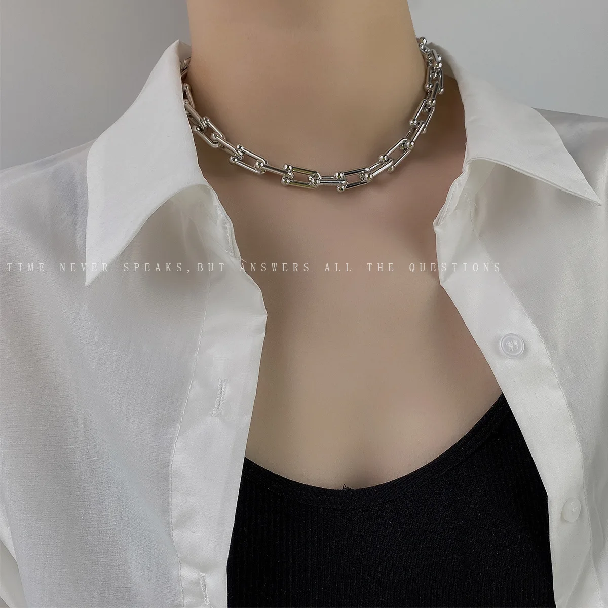 

Necklace for Women Solid U-shaped Chain Horseshoe Chain Couple Chain Necklace Jewelry Wholesale Boho Jewelry Collar