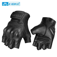 inbike 2021 goat leather cycling gloves summer half finger mtb bike gloves men sport motorcycle motorbike racing bicycle gloves