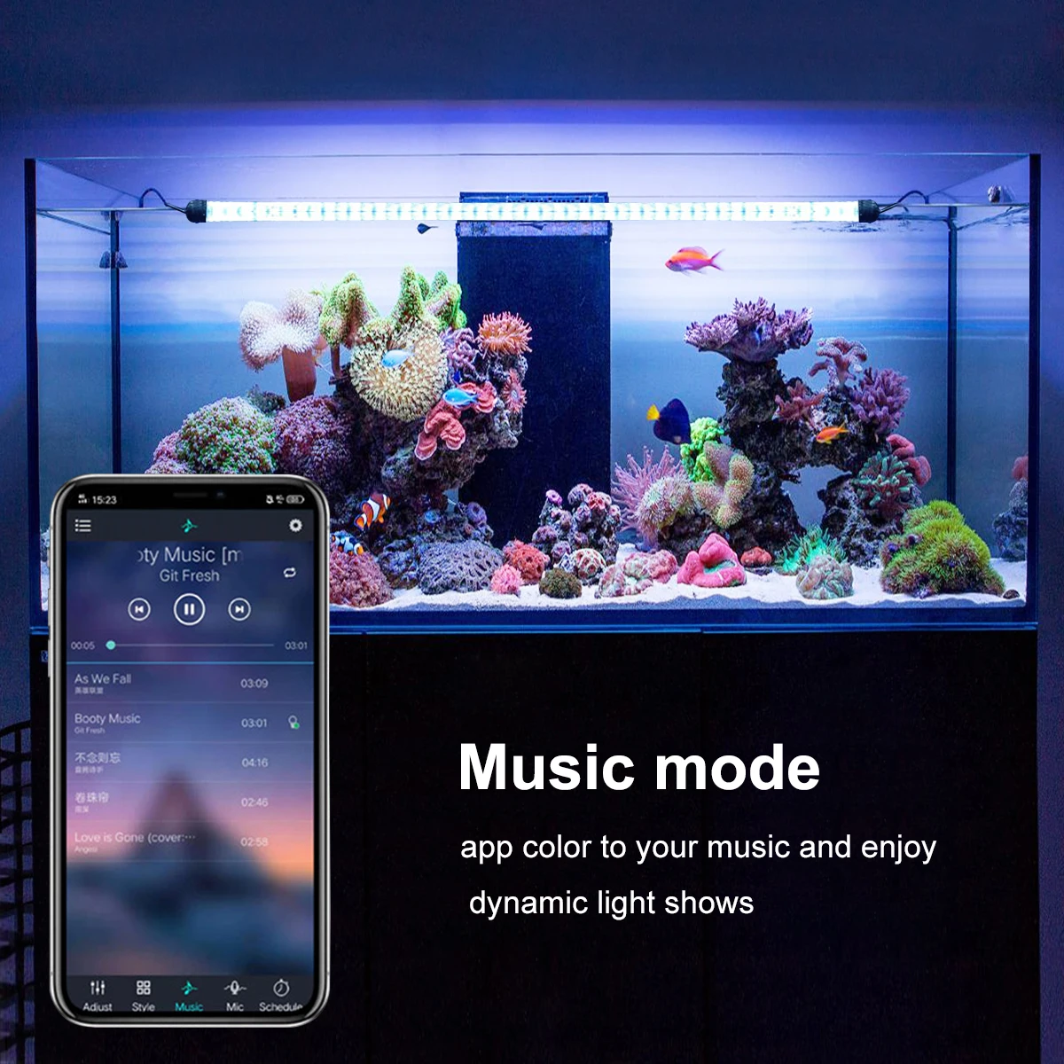 Ламсветильник для аквариума с Bluetooth контроллером RGB светильник светодиодный