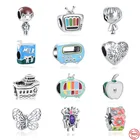 Новые Европейские Бусины зеленые яблоки Девушка Паук молоко Diy подходят для оригинальных шармов Pandora серебро 925 аксессуары для браслета для женщин и девочек