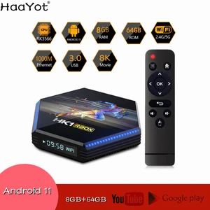 hk1 rbox android 11 smart tv box rk3566 8k usb3 0 2 45g dual wifi bt4 1 tvbox 8gb ram 64gb rom set top box youtube media player free global shipping