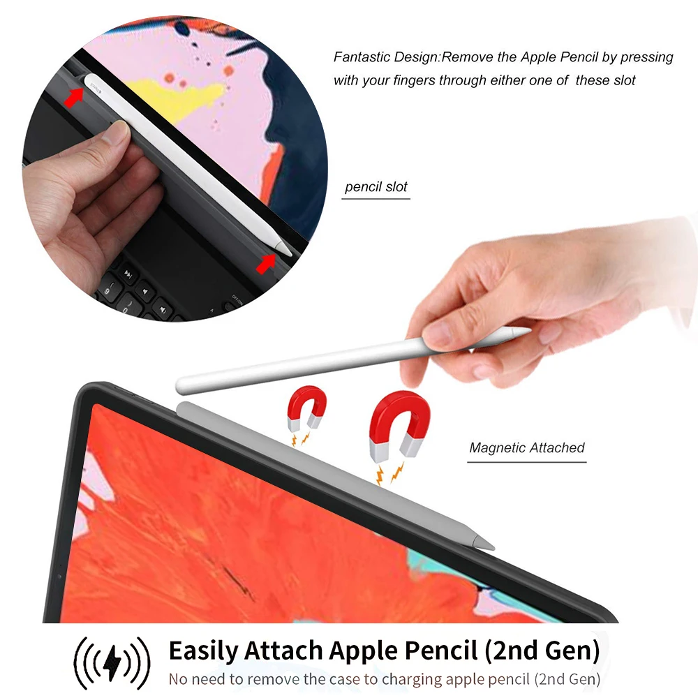 Французская/Русская/итальянская клавиатура для iPad Pro 11 дюймов 2020 планшет Bluetooth с
