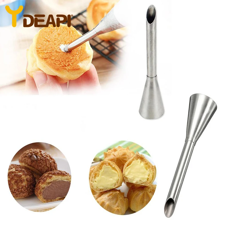 

YDEAPI Cream Icing Piping Nozzle Tip Stainless Steel Cupcake Puffs Injection Russian Syringe Puff Nozzle Tip Pastry Tool