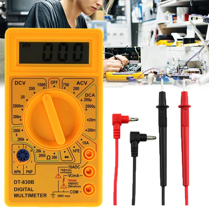 ЖК цифровой мультиметр DT830B/DT830D 750/1000 В AC/DC Цифровой Вольтметр Амперметр Ом тестер