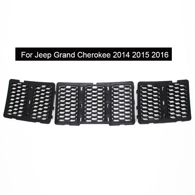 SHINEKA Автомобильная наклейка для Jeep Grand Cherokee-+ передняя решетка декоративная крышка оригинальные модели для Grand Cherokee - Название цвета: 2014-2016 Black