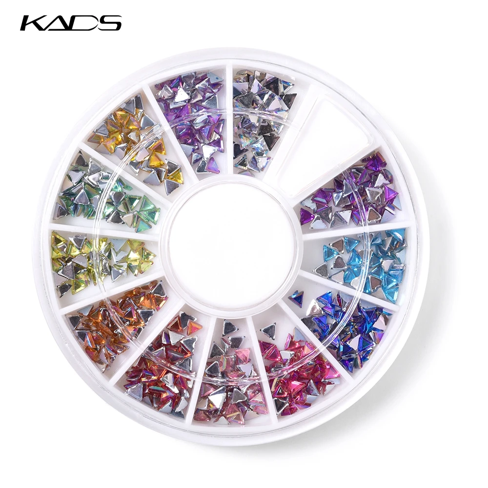 KADS 1.5*3 мм AB Цвет Треугольник 600pcs12 Стиль Красочные Искусство Ногтей Советы