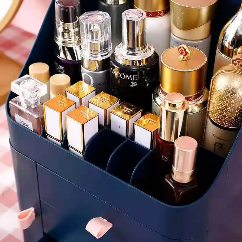 Organizador de Escritorio para Cosm&eacute;ticos, Caja de Almacenamiento con Gran Capacidad para Maquillajes, Esmaltes de U&ntilde;as y Joyer&iacute;a-4