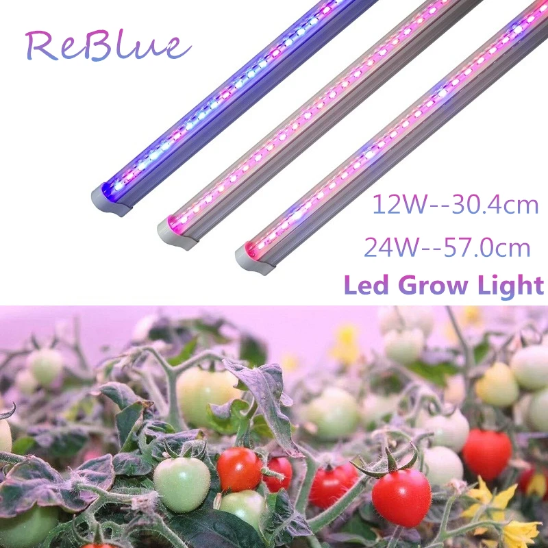 

ReBlue Led Grow Light T5 Grow Led Plant Light Full Spectrum Led 12W 24W Lamp For Plants Seedling Flowering 110V 220V Indoor