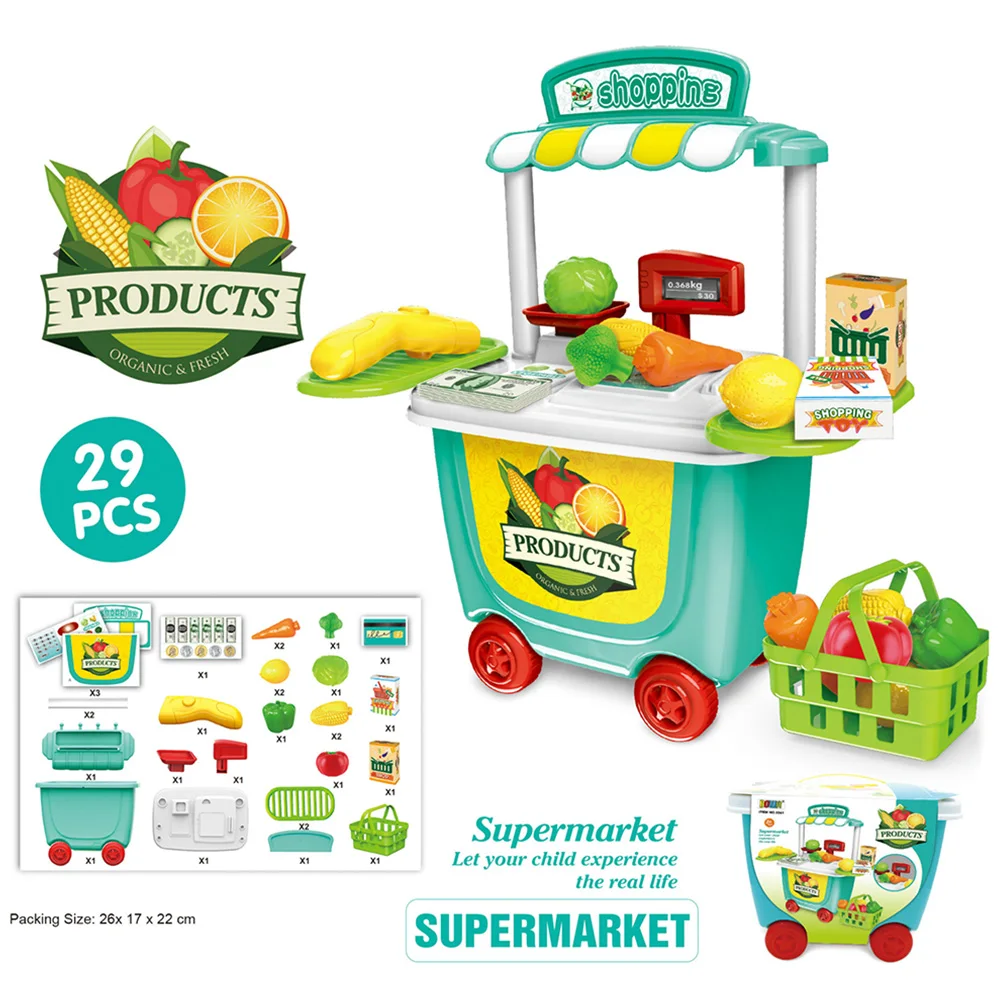 Корзина кухонная игрушечная тележка набор мини малышей ролевые игры Забавный