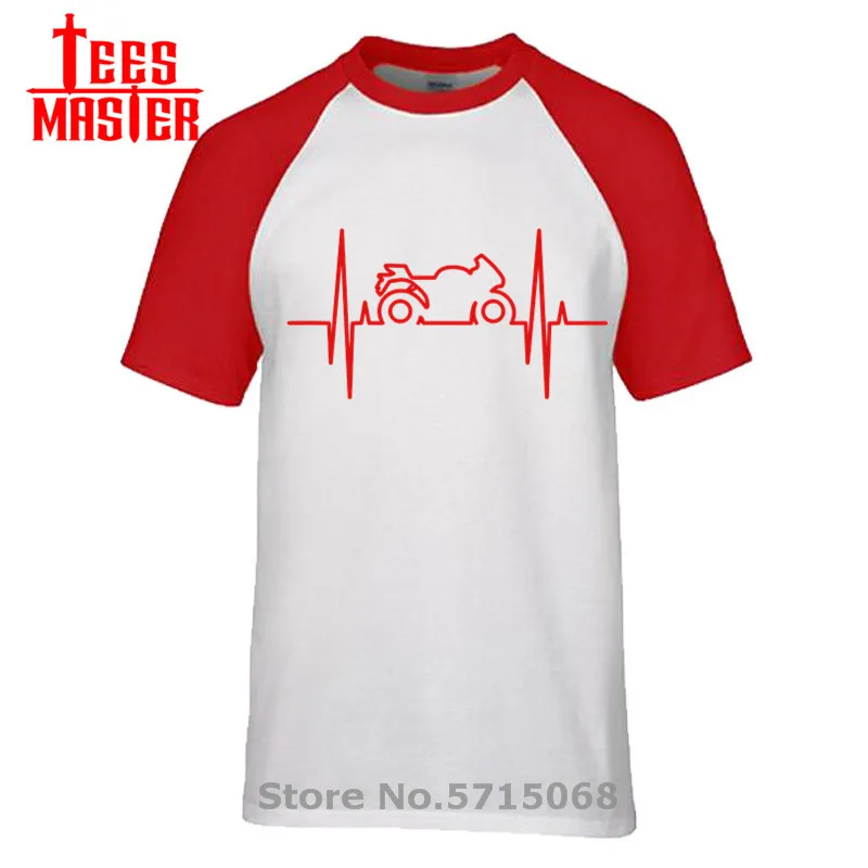 Комикс электромото heartbeat футболки для мужчин мотоцикл электрический пульс