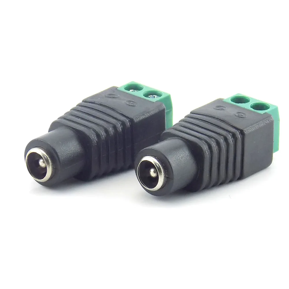 

5pcs 5.5mm x 2.1mm DC Female Male Plug BNC Connector DC Power Supply Jack Adapter Electron for LED Strip and CCTV Cameras