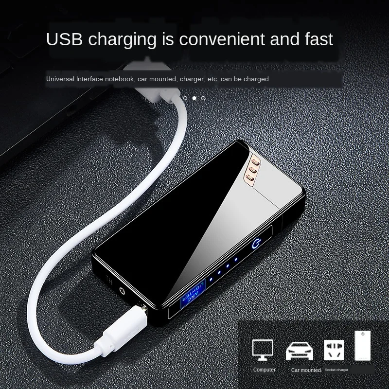 Умная дуговая зажигалка с USB зарядкой и светодиодным сенсорным экраном датчиком