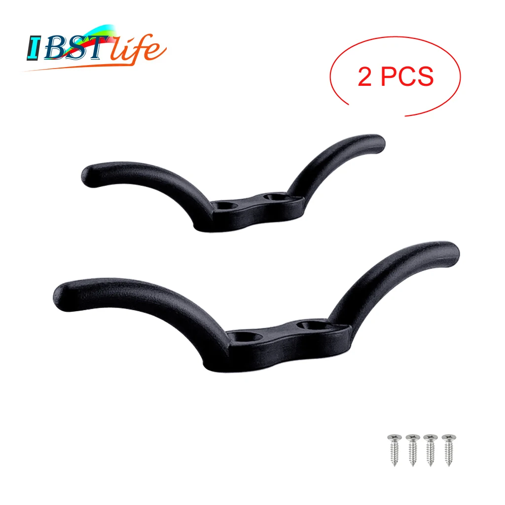 

2X Nylon Flagpole Cleat Hook Flag Rope Cleat Sailboat Sailing Mast Halyard Boat Marine Kayak Securing Tie Down Tarps Awnings