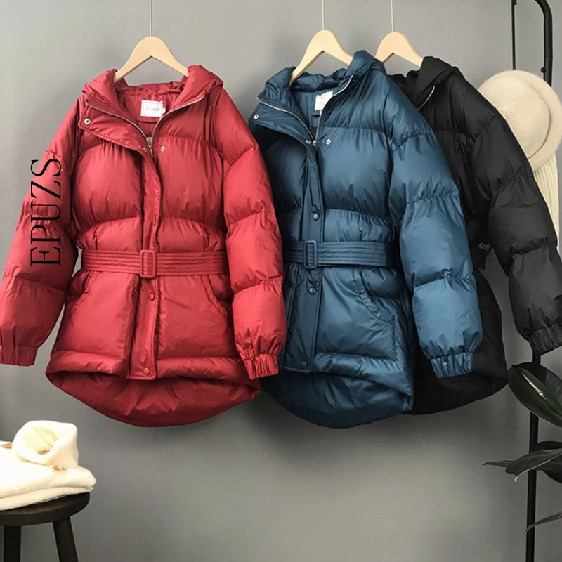 Зимняя куртка парка красного и синего цвета женское Стеганое пальто зимние