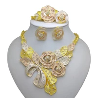kingdom ma wholesale fashion african flower jewelry set nigeria dubai gold jewelry india cubic zirconia bridal jewelry sets
