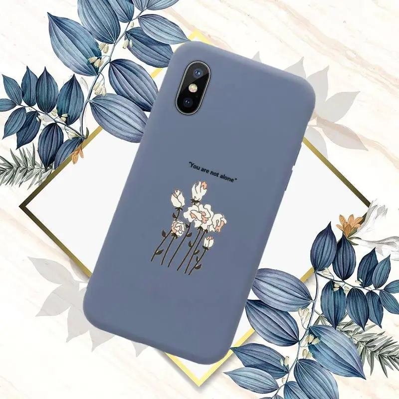 

Great Aesthetic Flower art cover Phone Case Candy Color for iPhone 6 7 8 11 12 s mini pro X XS XR MAX Plus
