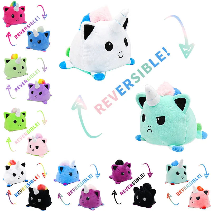 Двусторонний плюшевый 13 видов стилей в виде единорога для детей Мультяшные