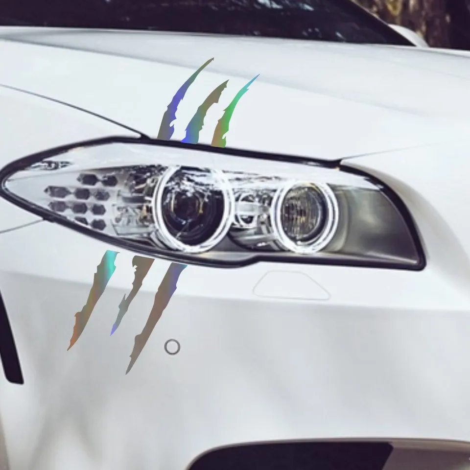40cmX12cm Strip Car Sticker Reflective Monster Scratch Stripe Decal Headlight Decoration Vinyl Stickers Accessorie | Автомобили и