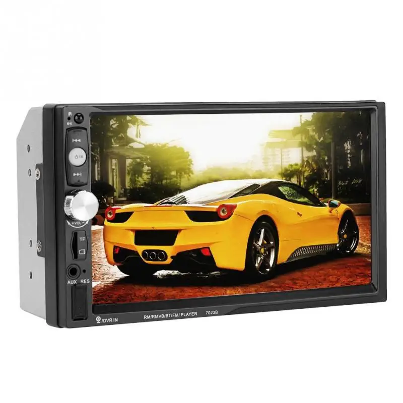 Автомагнитола 2 Din 7023B с 7 дюймовым сенсорным экраном стереозвук поддержкой камеры