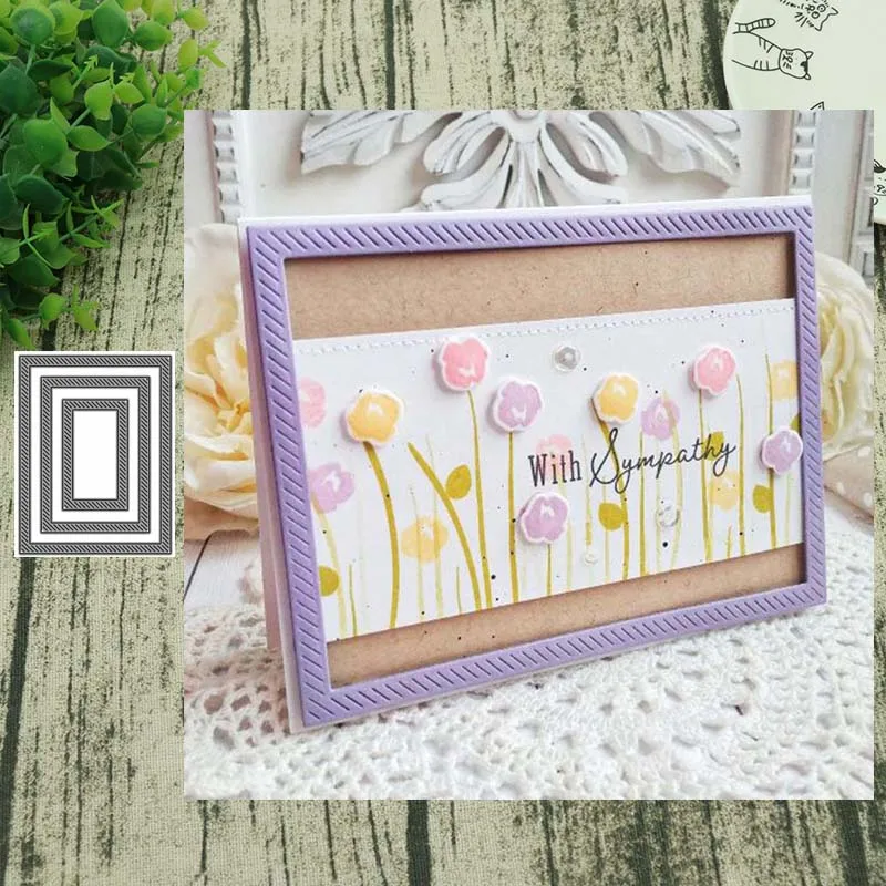 Металлические пресс формы 3 шт. косая рамка для резки скрапбукинга бумаги ручной