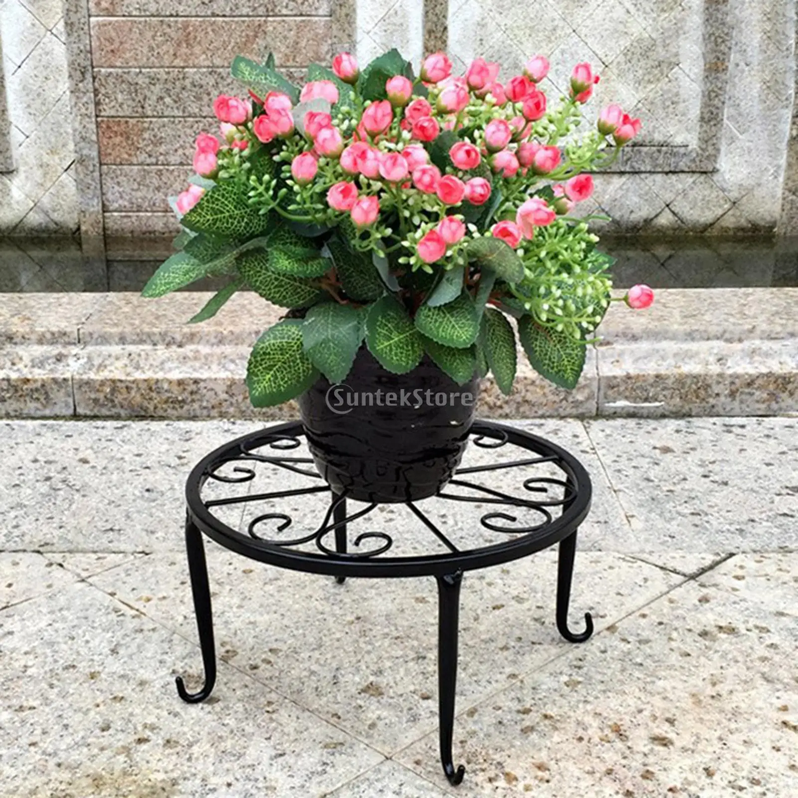 Metal Plants Stand Iron Art Flowerpot Holder Cactus Plant Pot Supporting Round Rack Display for Home Garden Patio Decoration | Дом и сад